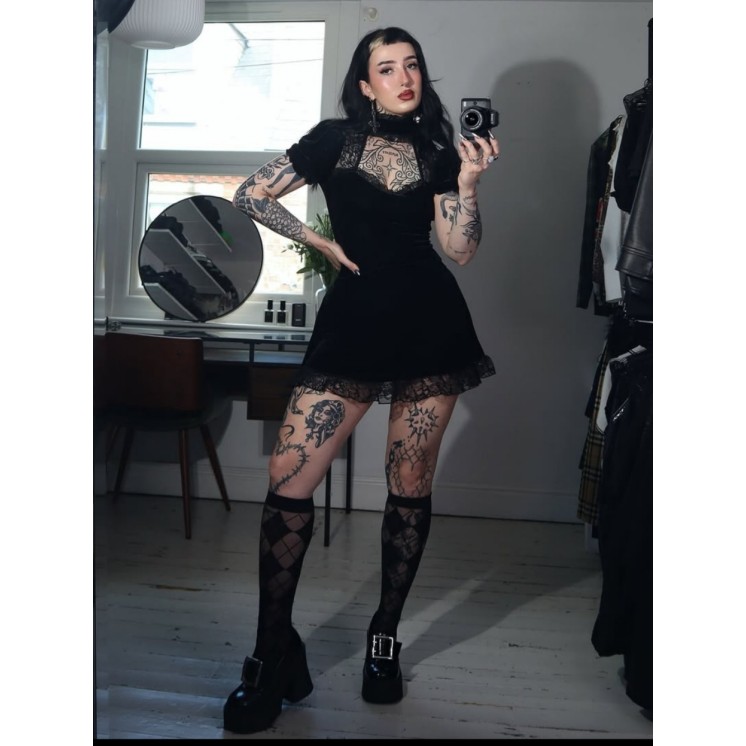 Julienne Velvet Keyhole Dress