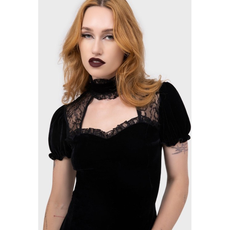 Julienne Velvet Keyhole Dress