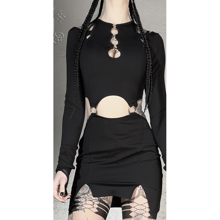 Gothic Strapless Crop Top Set