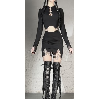 Gothic Strapless Crop Top Set