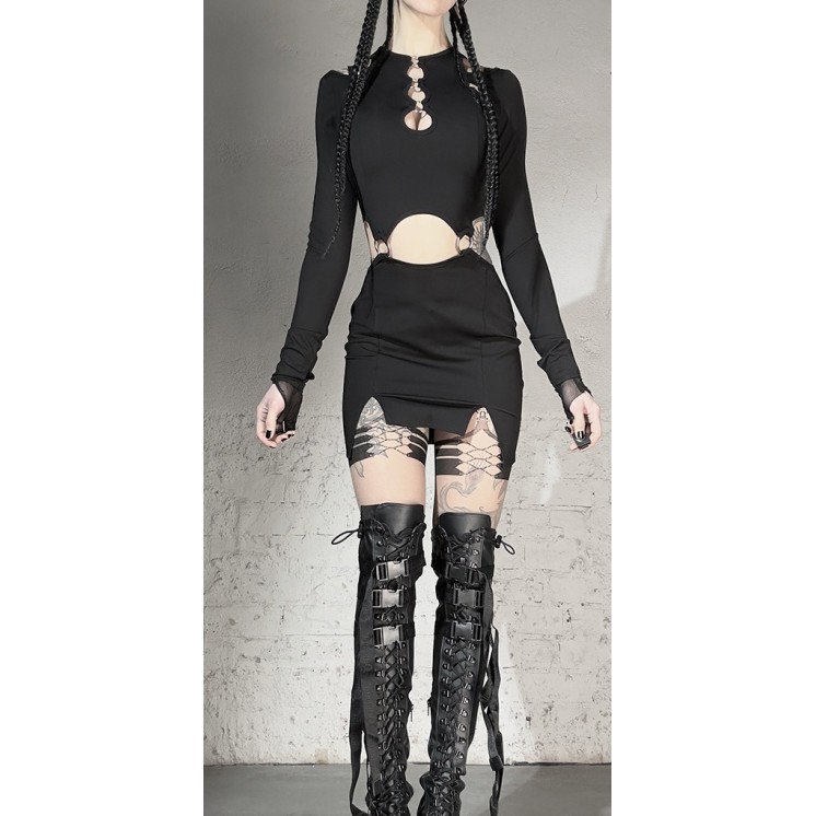Gothic Strapless Crop Top Set