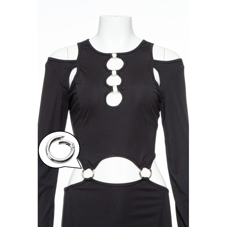 Gothic Strapless Crop Top Set