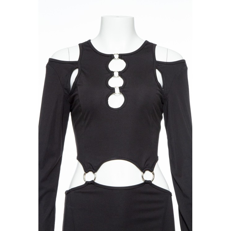 Gothic Strapless Crop Top Set