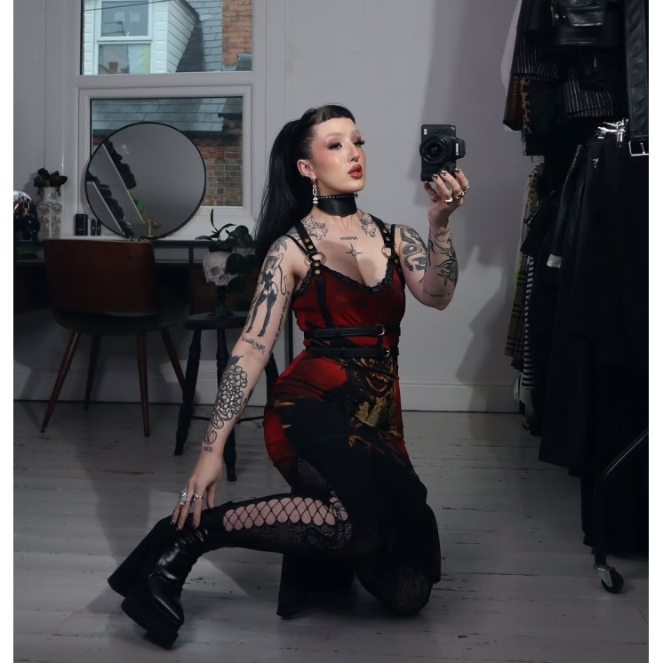 Gremlin Mohawk Mesh Midi Dress