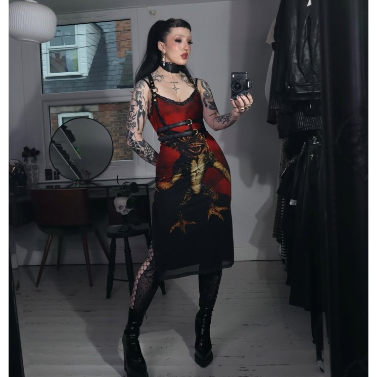 Gremlin Mohawk Mesh Midi Dress
