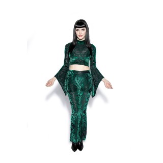 Green Baroque Velvet Leggings - Blackcraft cult