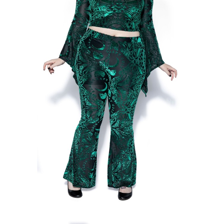 Green Baroque Velvet Leggings - Blackcraft cult