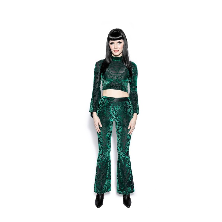 Green Baroque Velvet Leggings - Blackcraft cult