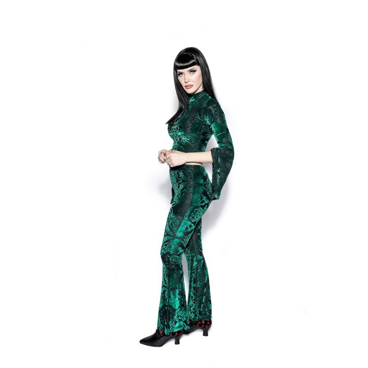 Green Baroque Velvet Leggings - Blackcraft cult