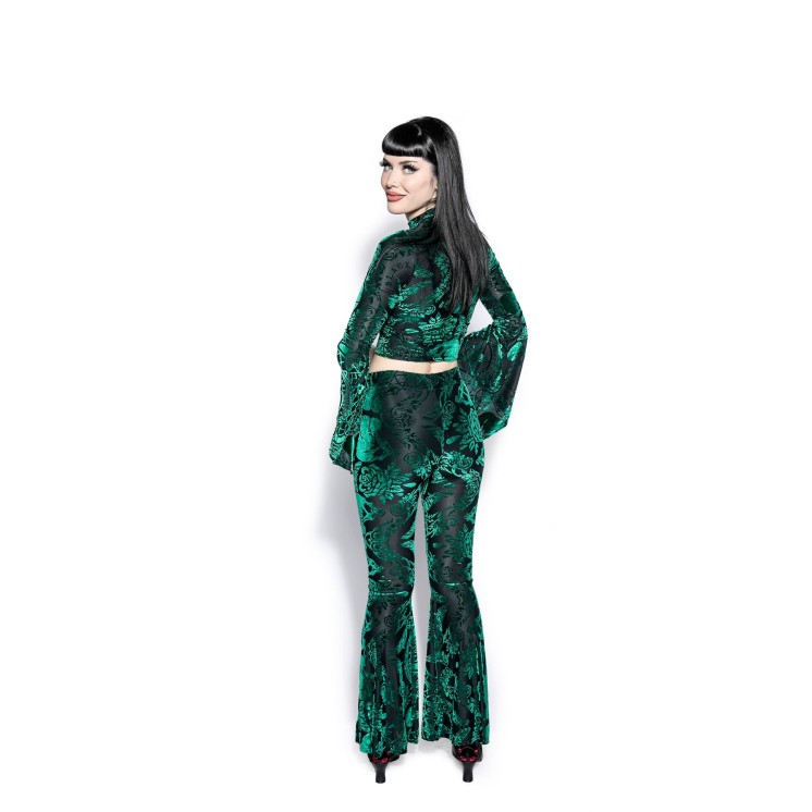 Green Baroque Velvet Leggings - Blackcraft cult
