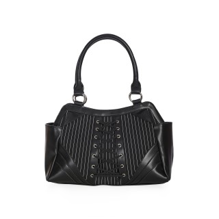 Black Core Pinstripe Tote Bag