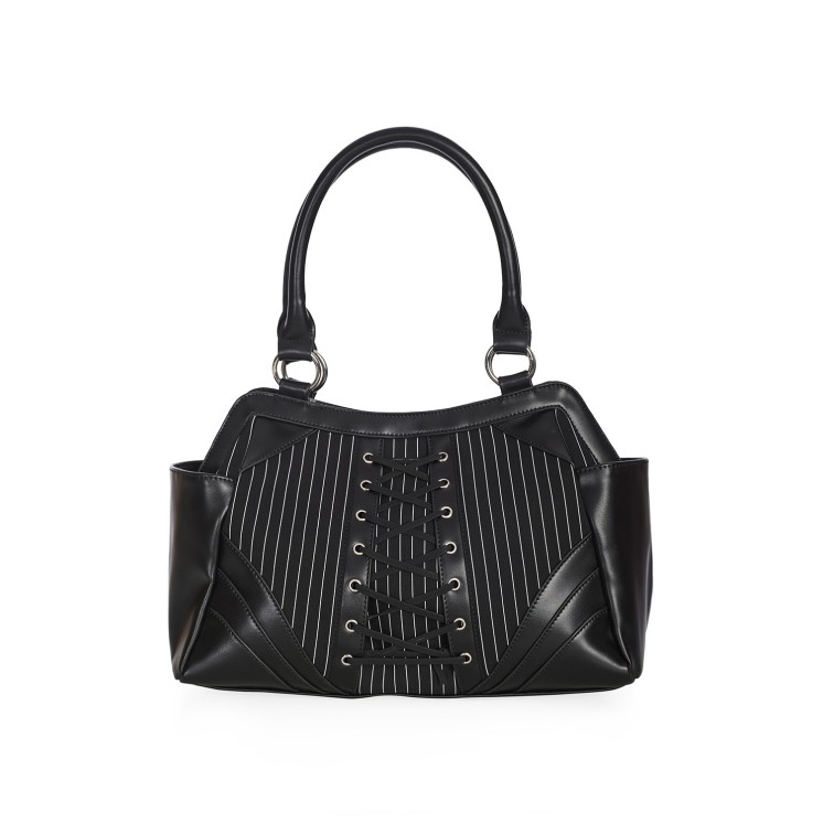 Black Core Pinstripe Tote Bag