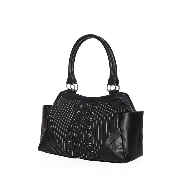 Black Core Pinstripe Tote Bag