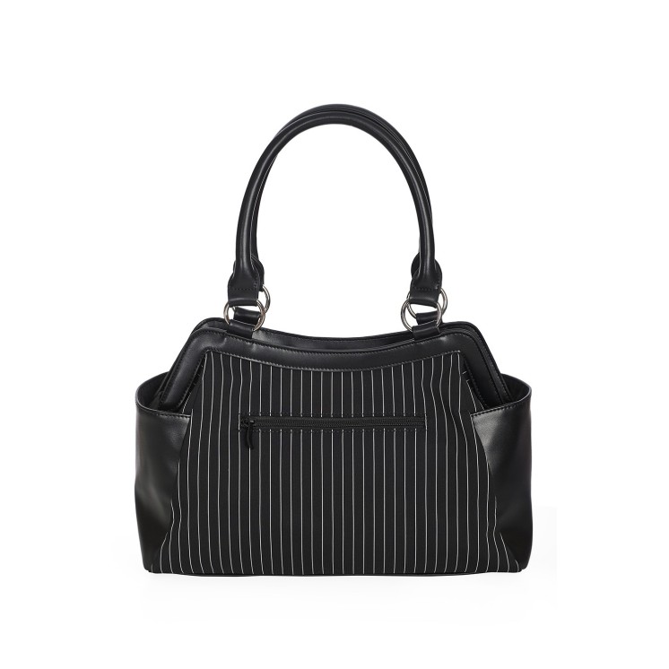 Black Core Pinstripe Tote Bag