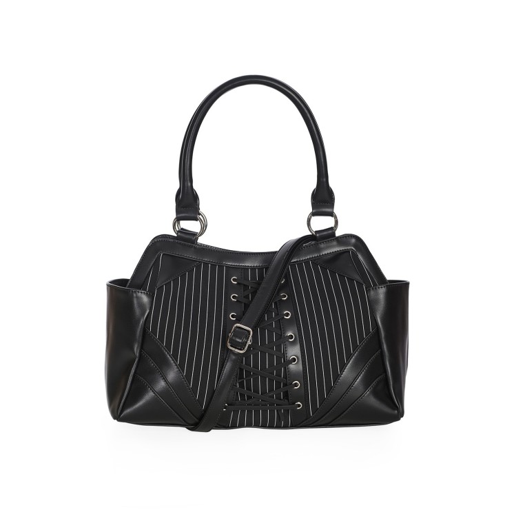 Black Core Pinstripe Tote Bag