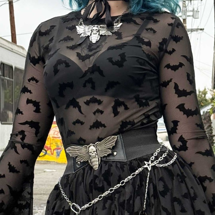 Elastic Waist Belt Death Moth