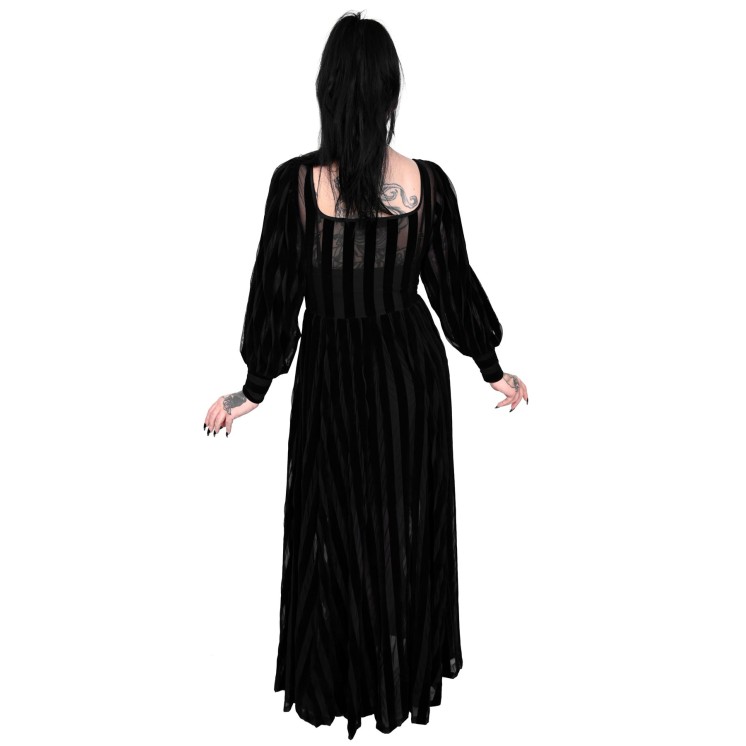 Victoria Striped Mesh Gown