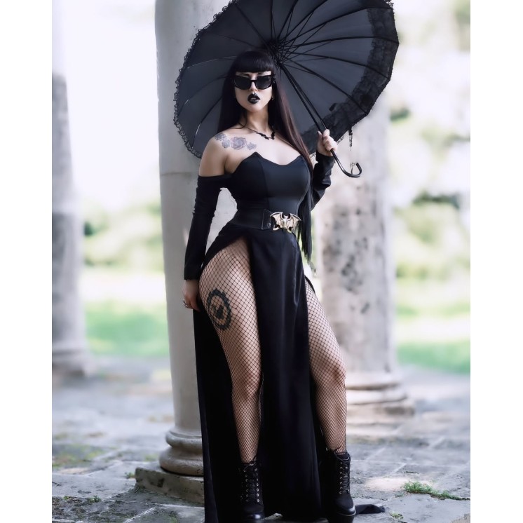 Elastic Waist Belt Bat Silver