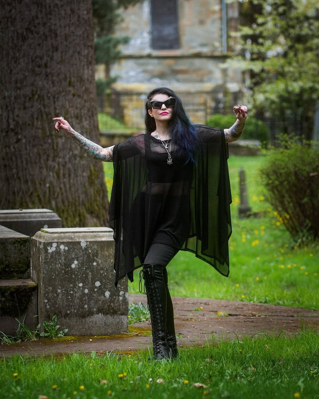 Mesh Rhiannon Flowing Tunic Top