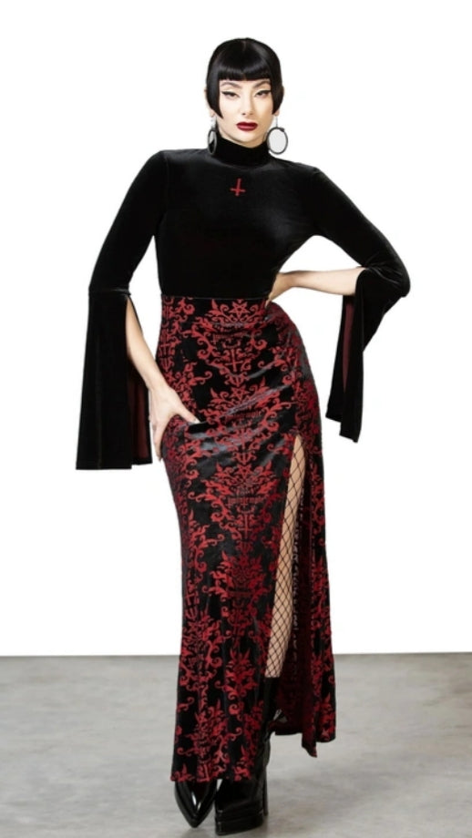Scarlet Fiend Maxi Skirt