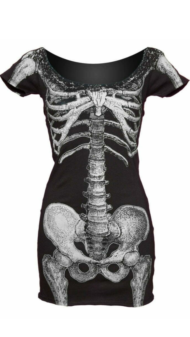 White Skeleton Tunic Dress