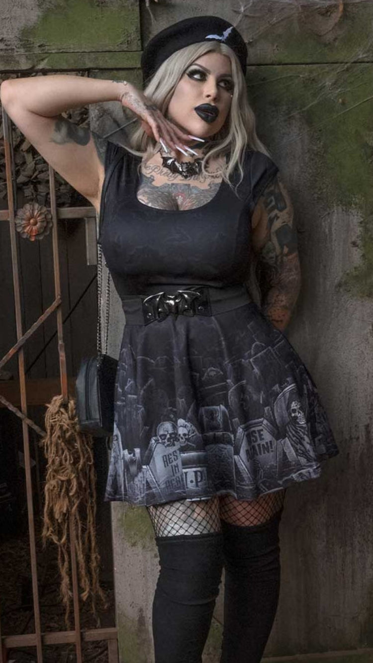 Tombstone Bats Skater Dress
