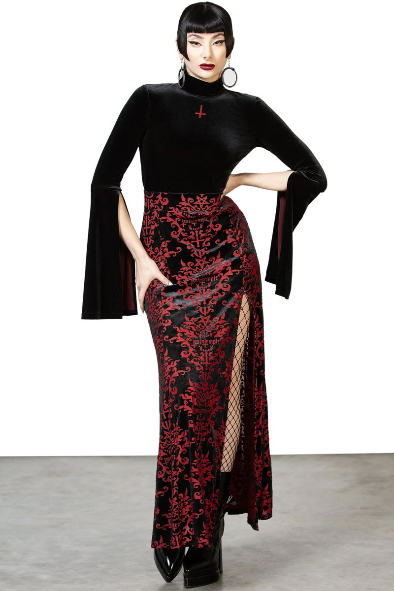 Scarlet Fiend Maxi Skirt